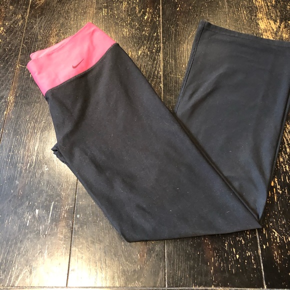 Nike Pants - NIKE/M/Black & Pink/Wide Leg/Sweat Pants